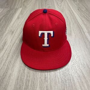 Texas Rangers Hat Cap Red 7 1/8 New Era World Series On Field Fitted 59Fifty MLB